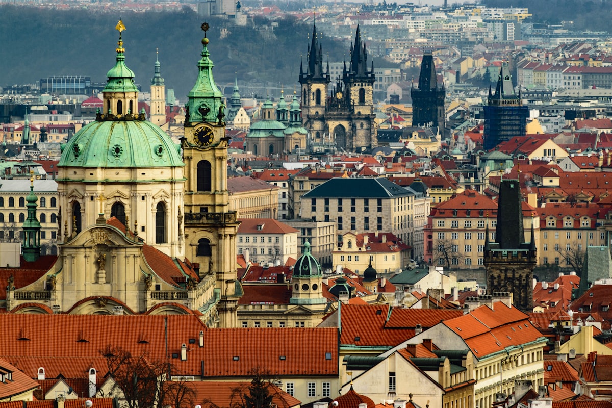 Historic Charles Bridge and Prague Castle Skyline