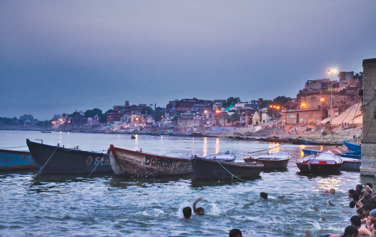 Varanasi Ghats along the Sacred Ganges River, India